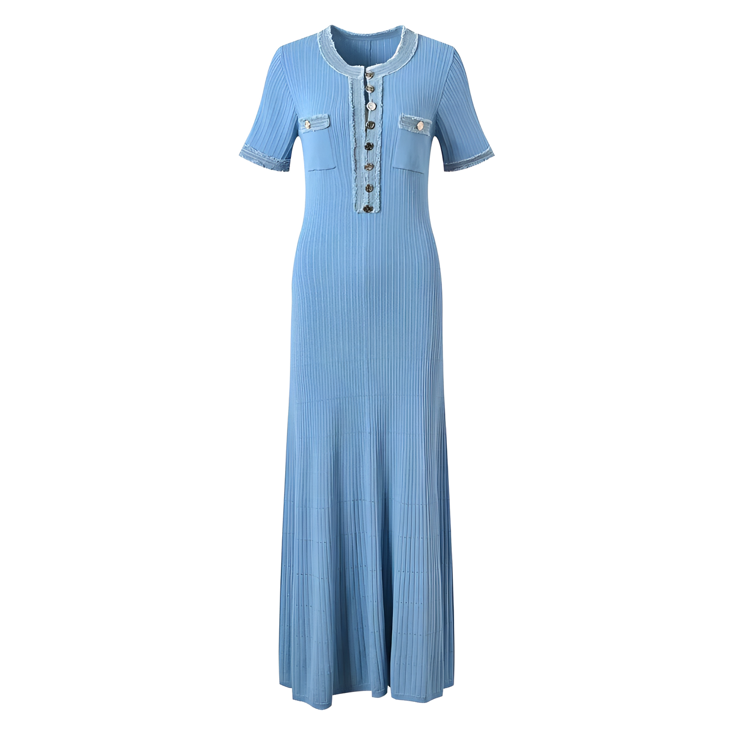 Elegantes Strick-Maxi-Kleid für Damen