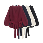 MAAYAH Strickjacke mit Taillenschnürung