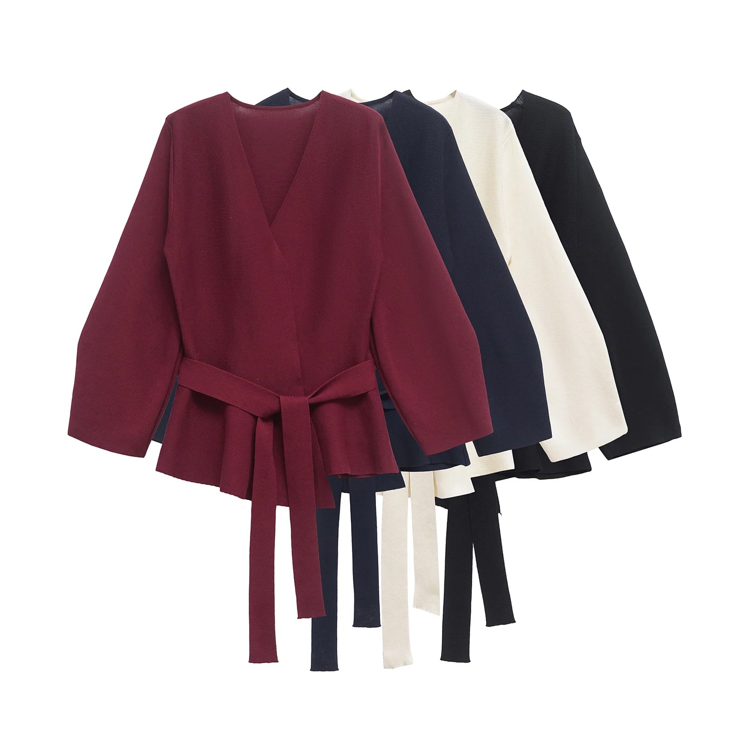 MAAYAH Strickjacke mit Taillenschnürung