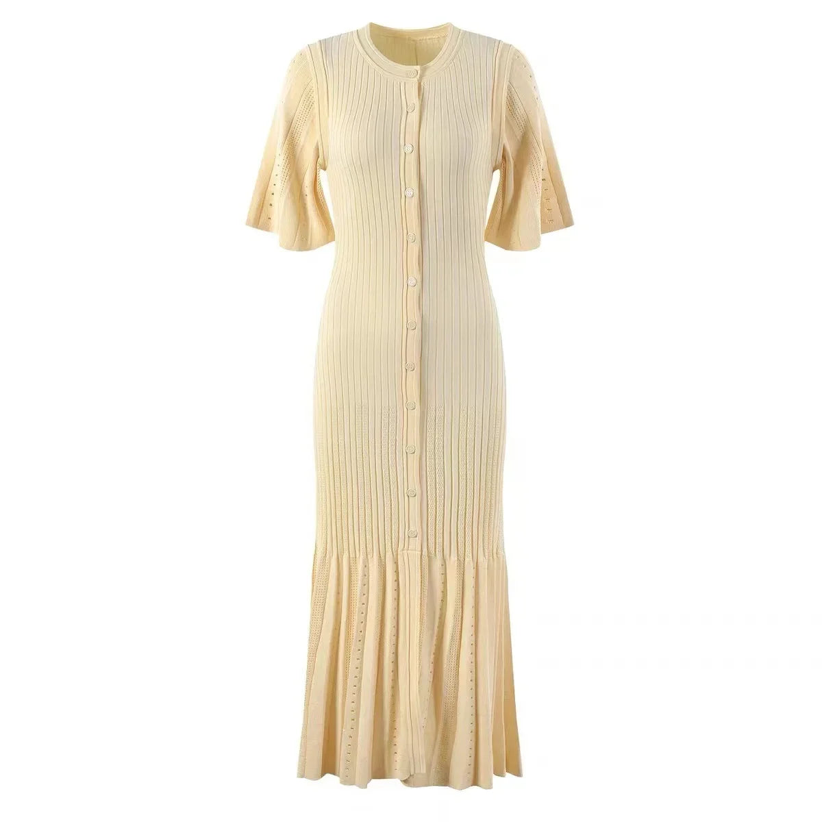 MAAYAH – Midi-Strickkleid mit Knopfleiste